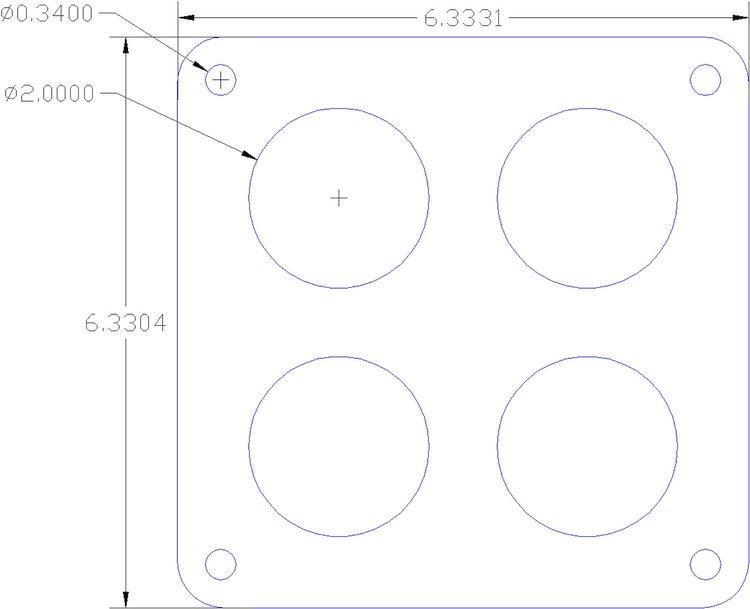 FOG-1185 Carb Base Gasket, Holley Dominator 4 Hole, Paper w/Silicone Coating, 2.00 in. Dia., .030 in.