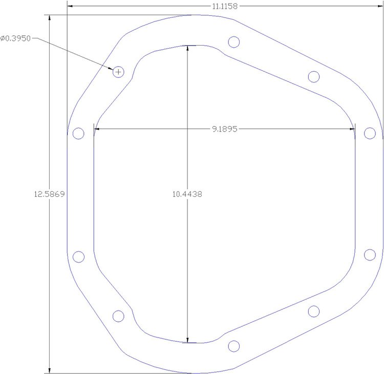 FOG-1190-2 Differential Cover Gasket, Dana 60, Steelcore Laminate w/Silicone Coating, .050 in.