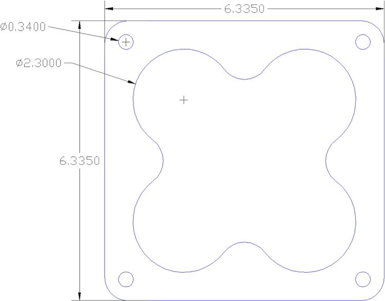 FOG-1197 Carburetor Base Gasket, HOLLEY DOMINATOR CONTOURED OPEN PLENUM, Port Dia.: 2.30", .030", Paper w/Silicone Coating