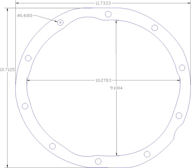 FOG-1215 Differential Cover Gasket, Ford 9 In., Steelcore Laminate w/Silicone Coating, .050 in.