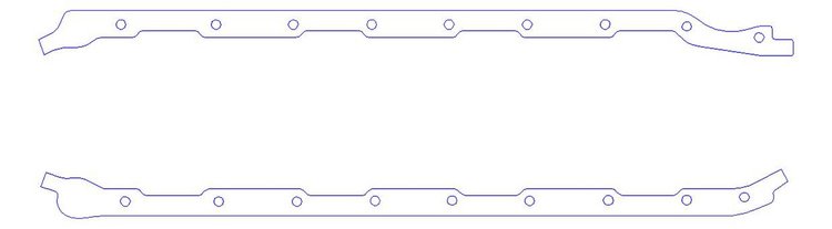 FOG-5015-4 Oil Pan Gasket, Chevy BB 396-454CI Gen. 4 1965-1984 9 Hole, w/scallops For Stroker, Steelcore Laminate w/Silicone