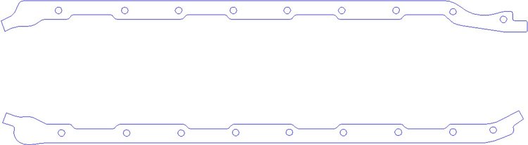 FOG-5015 Oil Pan Gasket, CHEVY BB 396-454CI GEN 4 V-8 '65-'84, w/Scallops for Stroker, .060", Paper w/Silicone Coating