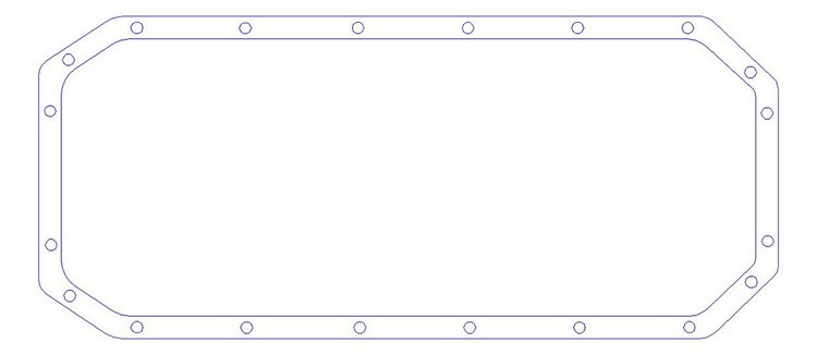 FOG-5016-3 Oil Pan Gasket, AJPE 481x, Steelcore Laminate w/Silicone Coating, .050 in.