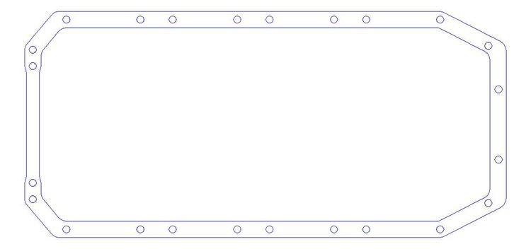 FOG-5017-4 Oil Pan Gasket, Chrys. AJPE 1996-2019 426CI Nitro HEMI, Steelcore Laminate w/Silicone Coating, .100 in.