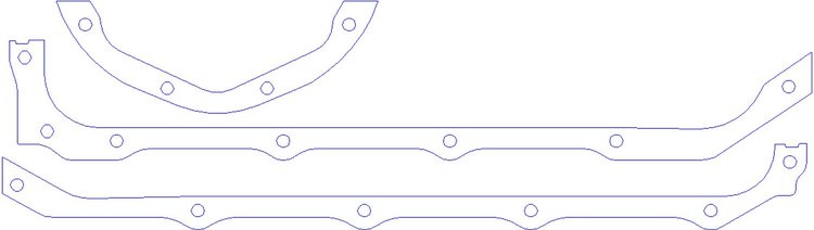 FOG-5029 Oil Pan Gasket, Pont. 326-455CI Stk., Set 0600 Paper w/Silicone Coating. (4 w/end Seal & End Oil Pan Gasket)