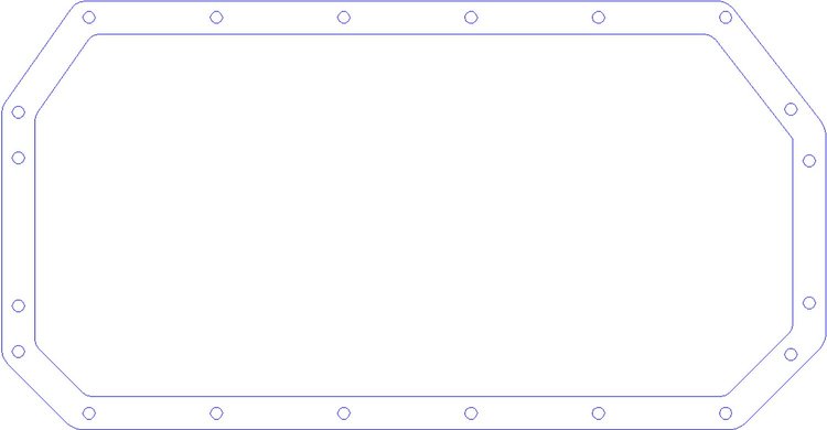 FOG-5032 Oil Pan Gasket, GM PRO STOCK/MOD Drce, Paper w/Silicone Coating, 5.0 in. B.C., .060 in.