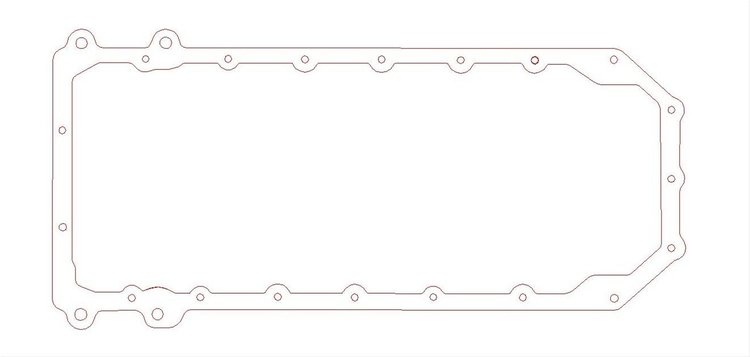 FOG-5040-2 Oil Pan Gasket, Chrys. SB 6.1L, Paper w/Silicone Coating, .120 in.