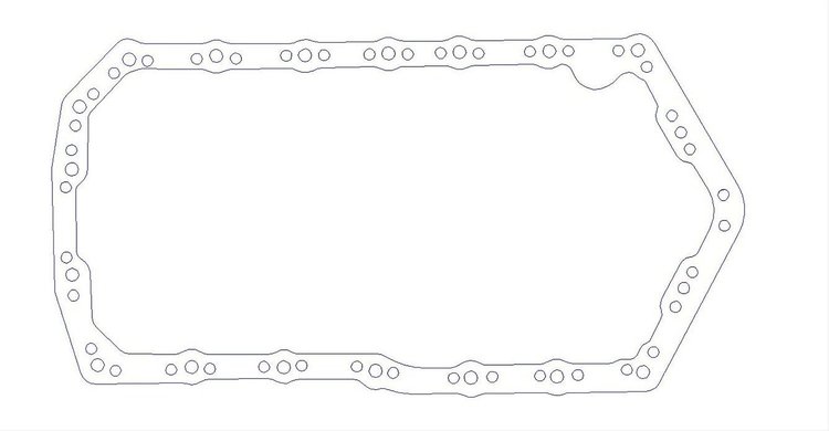 FOG-5041 Oil Pan Gasket, Buick 3.8L V-6 1984-1988, Steelcore Laminate For Silicone Coating, .100 in.