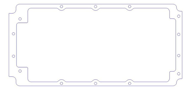 FOG-5042-4 Oil Pan Gaskets, CHEVY/CN BB 1041Y WIDE RAIL, .100", Steelcore Laminate w/Silicone Coating, Sold Individually