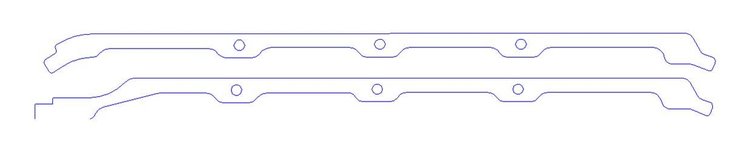 FOG-5043-2 Oil Pan Gasket, Chevy BB 396-454CI Gen. 4 1965-1984 3 Hole, w/scallops For StrokerPaper w/Silicone, .120 in.