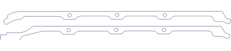 FOG-5043 Oil Pan Gasket, Chevy BB 396-454CI Gen. 4 1965-1984 3 Hole, w/scallops For StrokerPaper w/Silicone, .060 in.