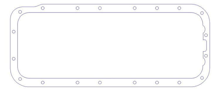 FOG-5046-4 Oil Pan Gaskets, CHRYS./CN 426CI HEMI & BB 361-440CI, .100", w/o Dipstick Cutouts, Steelcore Laminate w/Silicone