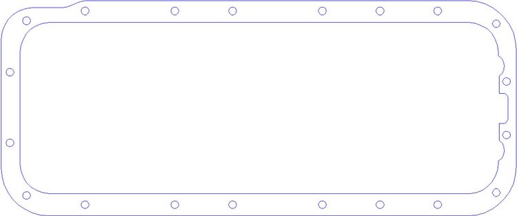 FOG-5046 Oil Pan Gaskets, CHRYS./CN 426CI HEMI & BB 361-440CI, .060", w/o Dipstick Cutouts, Paper w/Silicone Coating