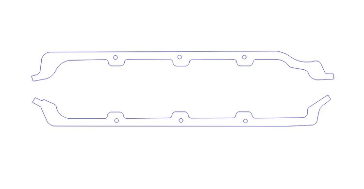 FOG-5060 Oil Pan Gasket, GM PRO STOCK/MOD Dart Billet, Paper w/Silicone Coating, 5.3 in. B.C., .060 in.