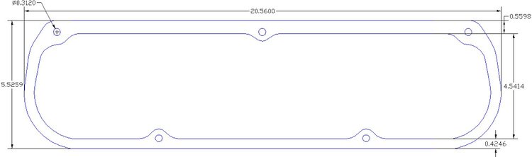 FOG-6003-9 Valve Cover Gaskets, Chrysler Small Block 273-360ci W7/W8, Thickness: .090 in., Paper w/Silicone