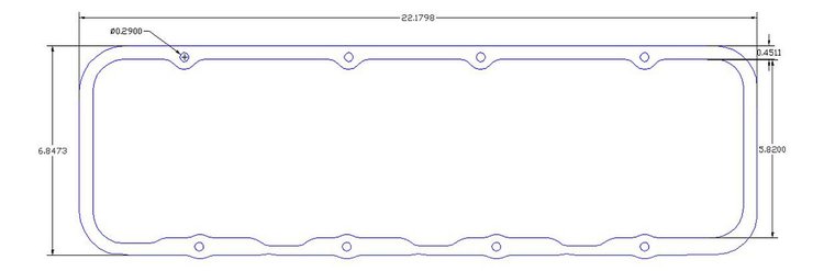 FOG-6005-2 Valve Cover Gaskets, Chevy Big Block Dart 14/18-Deg "Big Chief", Thickness: .120 in., Paper w/Silicone