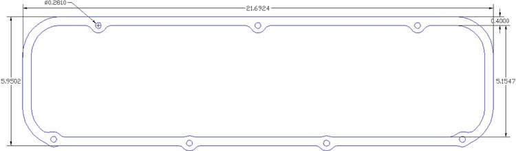FOG-6010-9 Valve Cover Gaskets, Ford Big Block 429-460ci Wedge 7-Bolt, Thickness: .090 in., Paper w/Silicone
