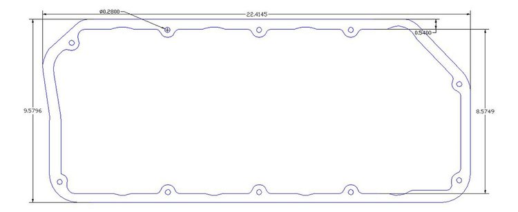 FOG-6014-2 Valve Cover Gaskets, Chrysler KB TFX VENEY BAE-98 Hemi, Thickness: .060 in., For .250 in. Bolts, Paper w/Silicone