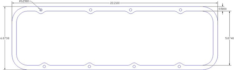 FOG-6015 Valve Cover Gaskets, Chevy Big Block/RFE 12/24-Deg Profiler, Thickness: .060 in., Paper w/Silicone