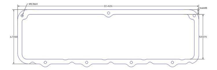 FOG-6017-2 Valve Cover Gaskets, Pro Stock/Modular-DRCE 7-Bolt, Thickness: .120 in., Paper w/Silicone