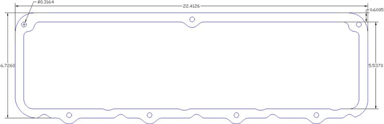 FOG-6017 Valve Cover Gaskets, Pro Stock/Modular-DRCE 7-Bolt, Thickness: .060 in., Paper w/Silicone