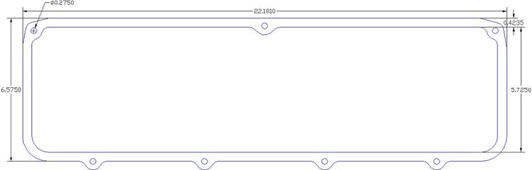 FOG-6018 Valve Cover Gaskets, Pro Stock/Modular-DRCE 6-Bolt, Thickness: .060 in., Paper w/Silicone