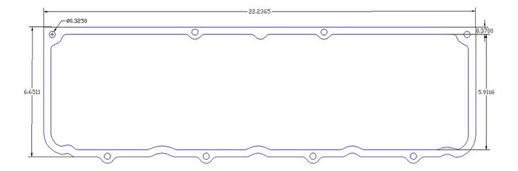FOG-6019-2 Valve Cover Gaskets, Pro Stock/Modular DRCE-2 500ci 8-Bolt, Thickness: .120 in., Paper w/Silicone