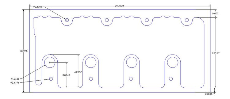 FOG-6020-1 Valve Cover Gasket/Spacer Kit, Ford BB Kaase 429ci Early Shotgun Hemi, Thickness: .125 in. (2); .060 in. (4), Paper