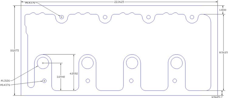 FOG-6020-9 Valve Cover Gaskets, Ford Big Block Kaase 429ci Early Shotgun Hemi, Thickness: .090 in., Paper w/Silicone