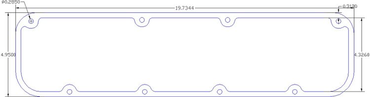 FOG-6022 Valve Cover Gaskets, Ford Small Block Kaase 351C SVO Canted 8-Bolt, Thickness: .060 in., Paper w/Silicone