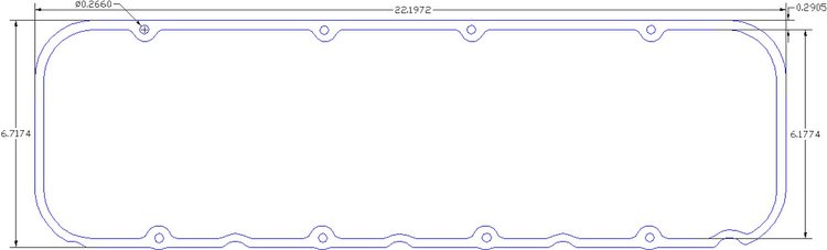 FOG-6025-2 Valve Cover Gaskets, Pro Stock/Modular RFE DRCE-1 "Profiler", Thickness: .120 in., Paper w/Silicone