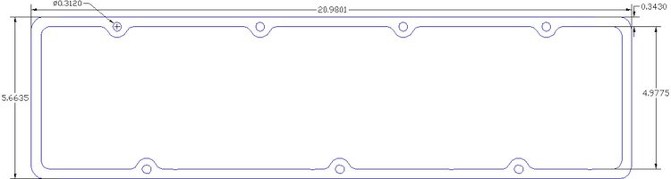 FOG-6028-4 Valve Cover Gaskets, Chrysler Big Block NRC Predator 361-440ci, Thickness: .100 in., Steelcore Laminate w/Silicone