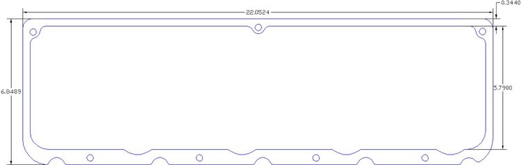 FOG-6029 Valve Cover Gaskets, Pro Stock/Modular-Moroso DRCE 1 7-Bolt, Thickness: .060 in., Paper w/Silicone