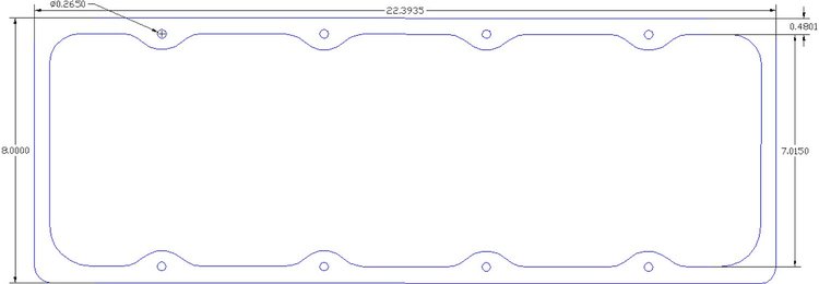 FOG-6080-2 Valve Cover Gaskets, Pro Stock/Modular DRCE-3 500ci 8-Bolt, Thickness: .120 in., Paper w/Silicone