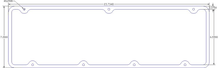 FOG-6081-4 Valve Cover Gaskets, Pro Stock/Modular Sonny's 7-Bolt, For 5.3 in. B.C., Thickness: .100 in., Steelcore Laminate