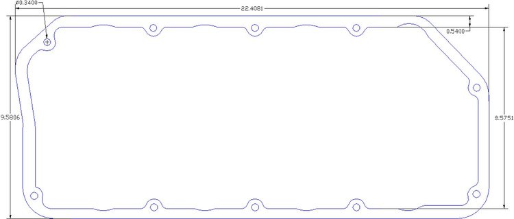 FOG-6090 Valve Cover Gaskets, Chrysler TFX VENEY BAE-98 NITRO Hemi 426, Thickness: .100 in., For .312 in. Studs