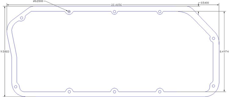 FOG-6100-4 Valve Cover Gaskets, Chrysler Stock 426ci Hemi, For .250 in. Studs, Thickness: .100 in., Steelcore Laminate