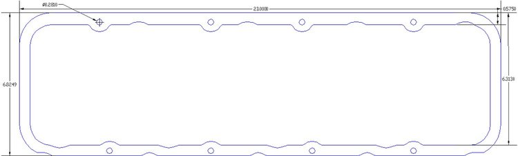 FOG-6105-9 Valve Cover Gaskets, Pro Stock/Modular CFE Moroso 8-Bolt, For 5.3 in. B.C., Thickness: .090 in., Paper w/Silicone