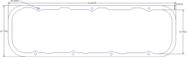 FOG-6108 Valve Cover Gaskets, Chevy Big Block/Brodix SR-20 7-Bolt, Thickness: .060 in., Paper w/Silicone