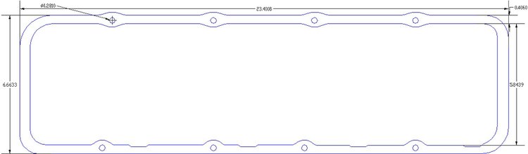 FOG-6109-3 Valve Cover Gaskets, Pro Stock/Modular-CFE 8-Bolt, For 5 in. B.C., Thickness: .050 in., Steelcore Laminate w/Silicone
