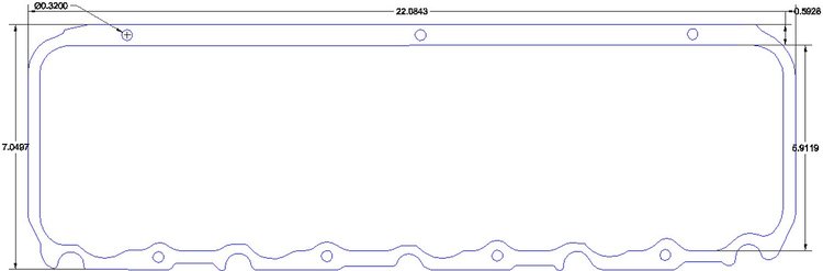 FOG-6111-3 Valve Cover Gaskets, Chevy Big Block/Brodix PB 1203 7-Bolt, Thickness: .050 in., Steelcore Laminate w/Silicone