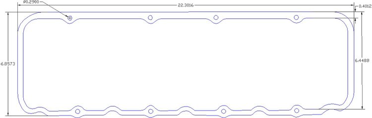 FOG-6115-2 Valve Cover Gaskets, Chevy Big Block/Dart 11-Deg "Big Chief", Paper w/Silicone, Thickness: .120 in.