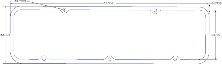 FOG-6116 Valve Cover Gaskets, Chevy Small Block Brodix 265-400ci 18-Deg Canted, Thickness: .060 in., Paper w/Silicone