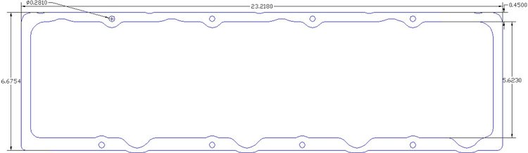 FOG-6117-4 Valve Cover Gaskets, Pro Stock/Modular Dart 8-Bolt, For 5.3 in. B.C., Thickness: .100 in., Steelcore Laminate
