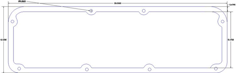 FOG-6119-3 Valve Cover Gaskets, Pontiac Roland CV-1 455ci, Thickness: .050 in., Steelcore/Paper w/Silicone