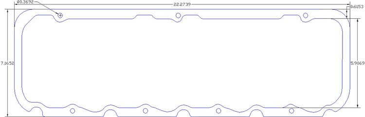 FOG-6120-3 Valve Cover Gaskets, Chevy Big Block Brodix PB9000 9-Deg & 12-Deg, Thickness: .050 in., Steelcore/Paper w/Silicone