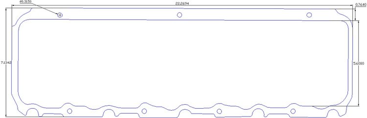 FOG-6121-9 Valve Cover Gaskets, Chevy Big Block Brodix 12-Deg, Thickness: .090 in., Paper w/Silicone