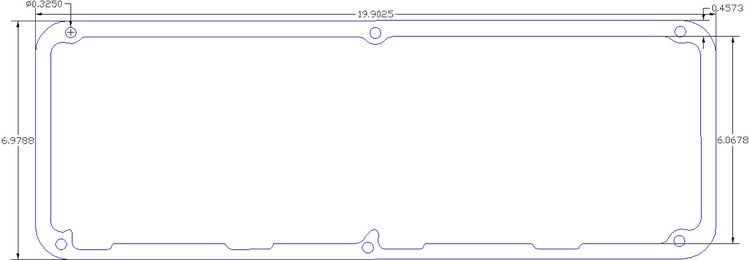 FOG-6123 Valve Cover Gasket, Chevy Small Block VED 4.5" B.C., Thickness: .060 in., Paper w/Silicone