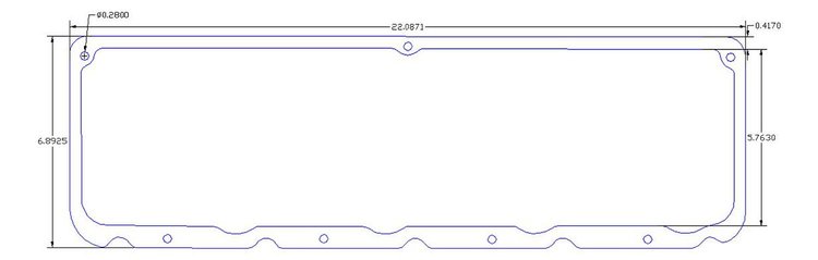FOG-6124-4 Valve Cover Gaskets, Pro Stock/Modular Rodeck-AJPE 8-Bolt , Thickness: .100 in., Steelcore Laminate w/Silicone