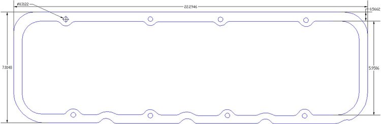 FOG-6126 Valve Cover Gaskets, GM Pro Stock/Mod CFE 8-Bolt, For 5 in. B.C., Thickness: .060 in., Paper w/Silicone